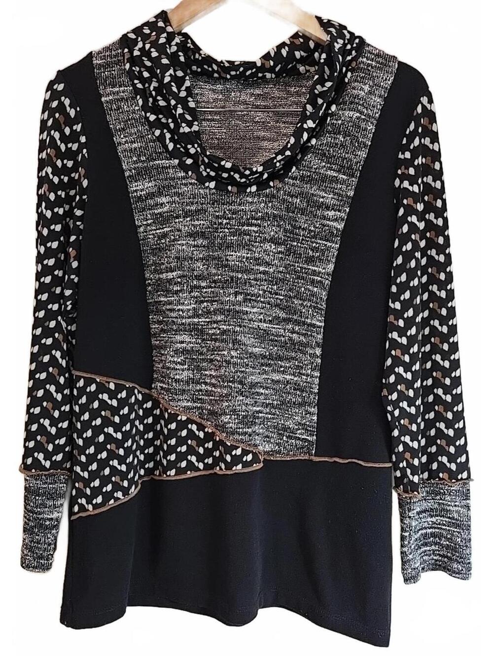 Alfred Dunner Winter Blouse Large Mixed Pattern